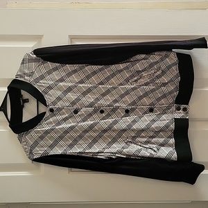 Torrid Black Plaid Twill Bomber Jacket Rayon Womens Size 1 XLarge 14